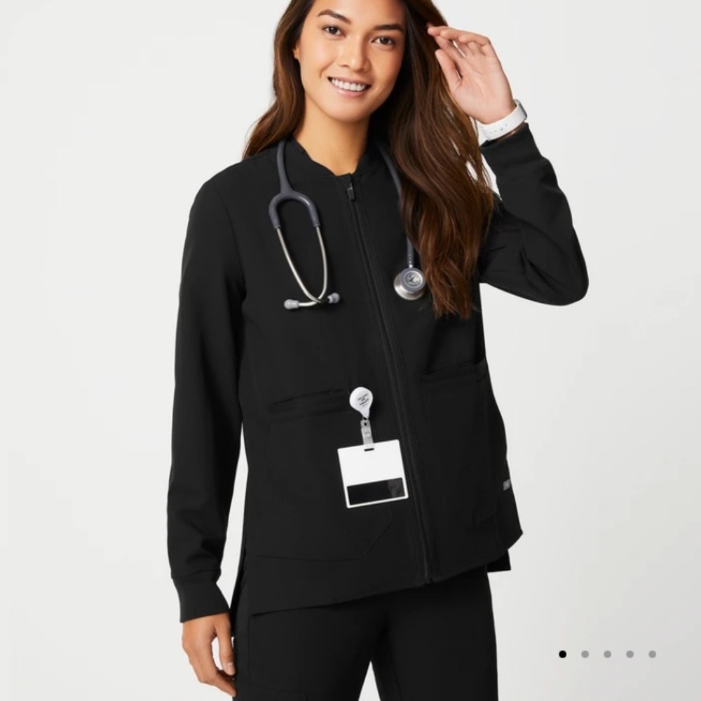 Figs black scrub jacket
